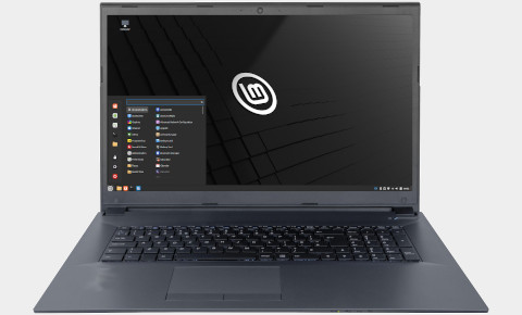 Laptop running Linux Mint Cinnamon operating system